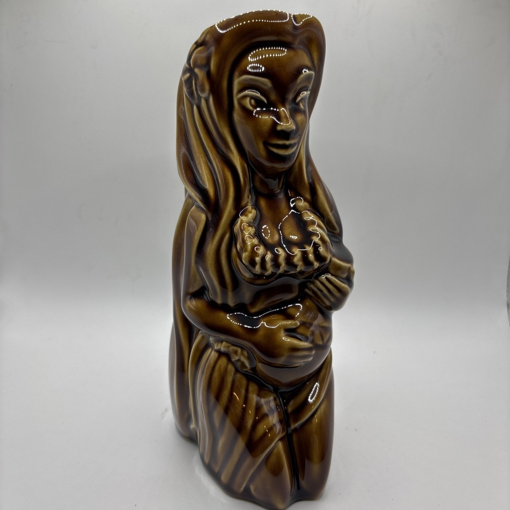 Tiki Farm Wahine HINA KULU'UA Ceramic Brown Mug Souvenir Hawaiian Polynesian